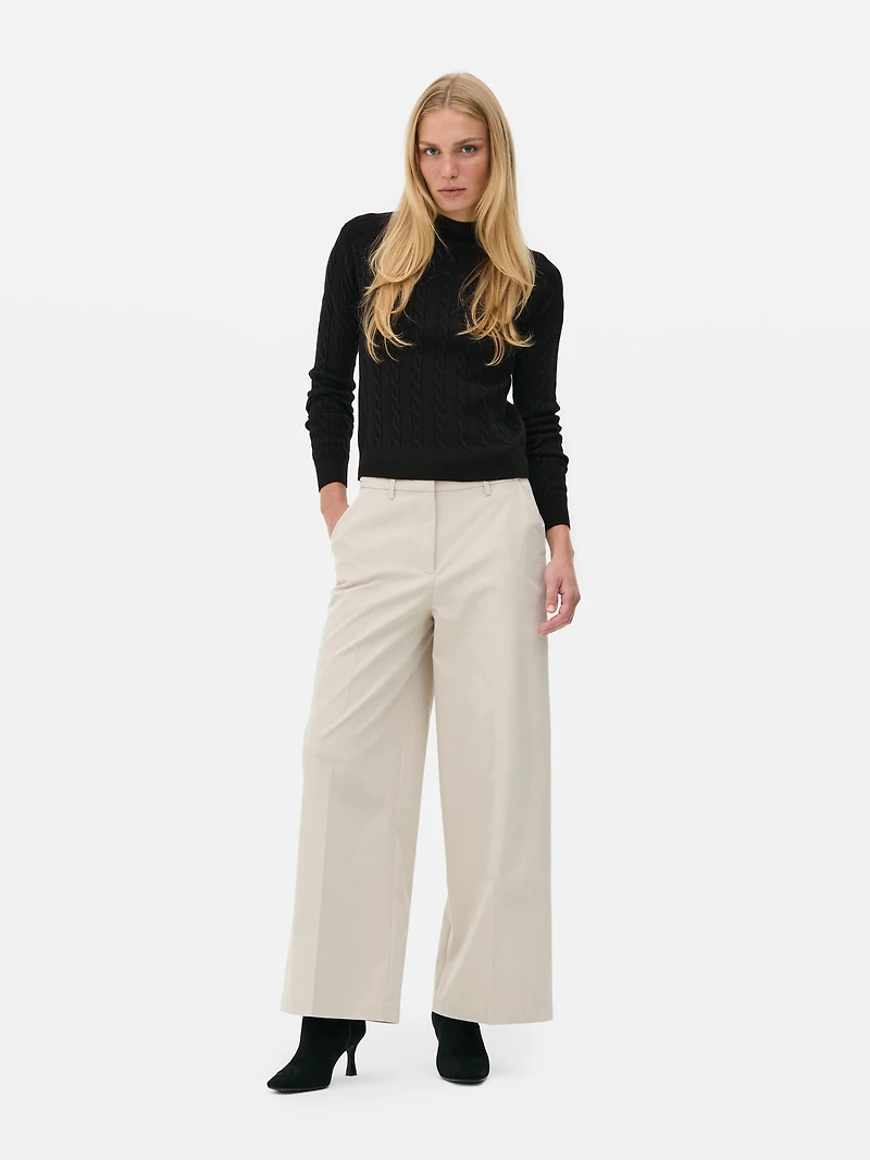 Turtle Neck Cable Sweater