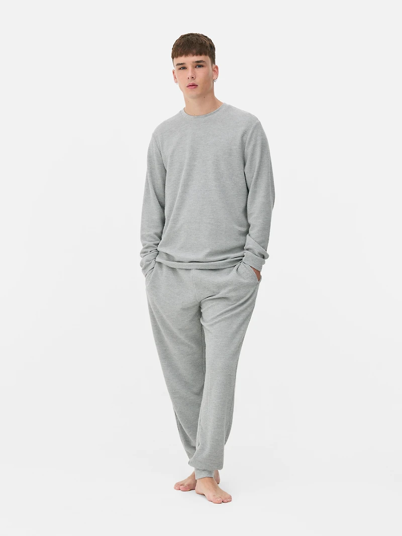 Waffle Texture Long Pajamas