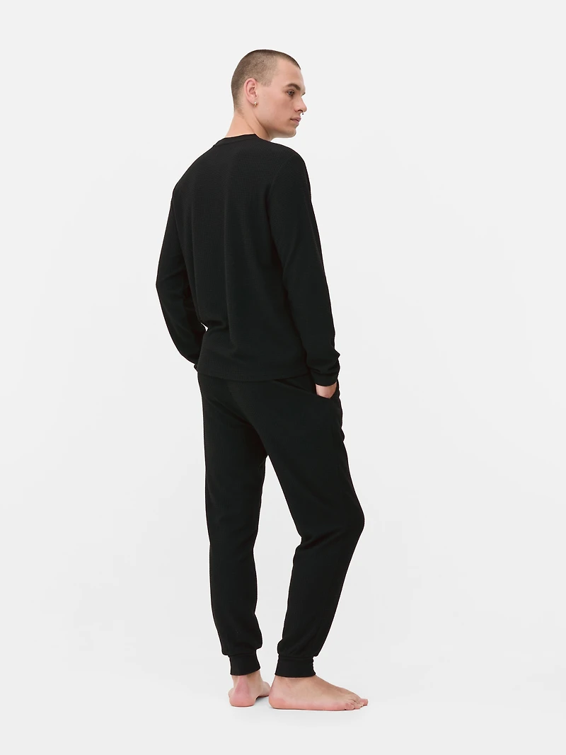 Waffle Texture Long Pajamas