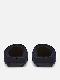 Men's Navy Corduroy Mule Slippers