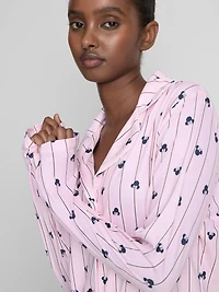 Women's Pink Disney Printed Boyfriend Pajama Set