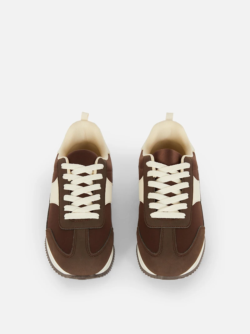 Panelled Lace-Up Sneakers
