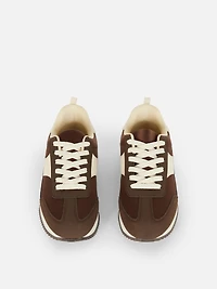 Panelled Lace-Up Sneakers