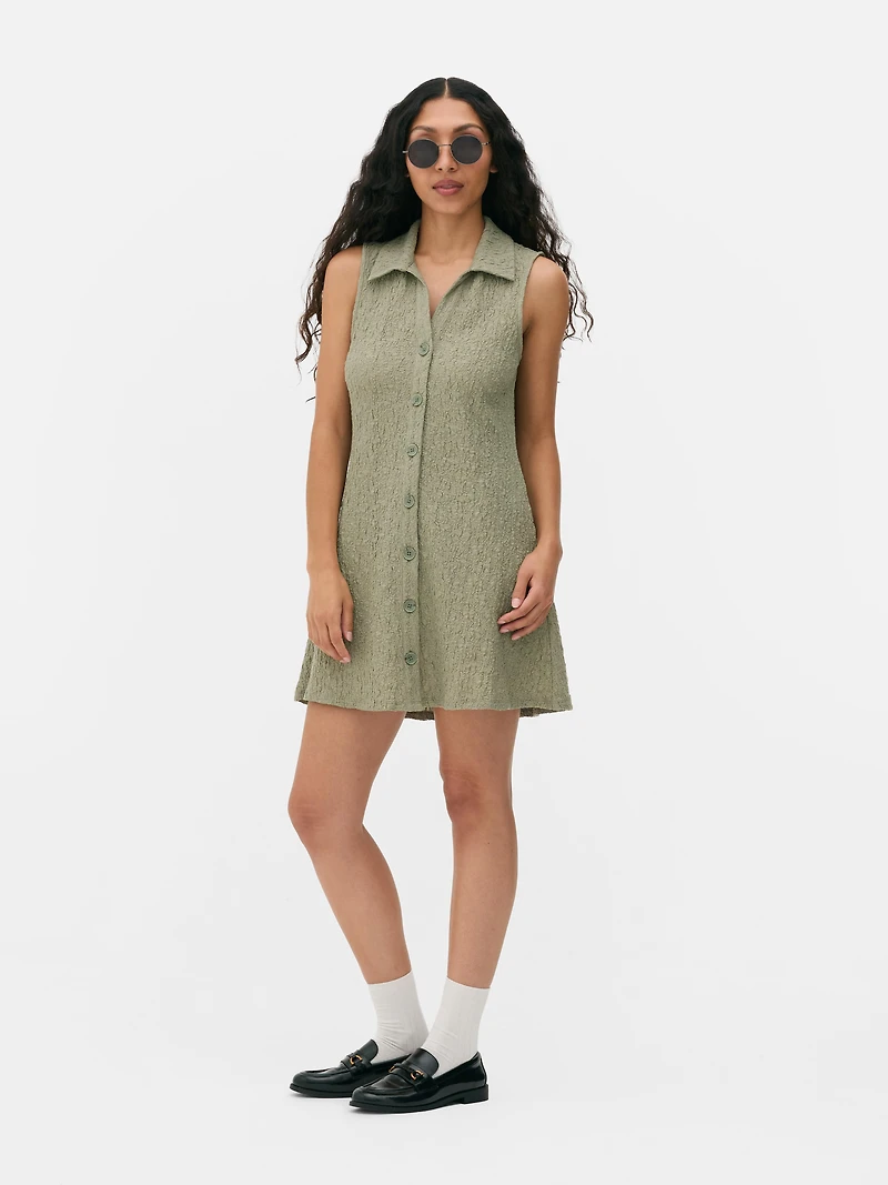 Textured Collar Mini Dress