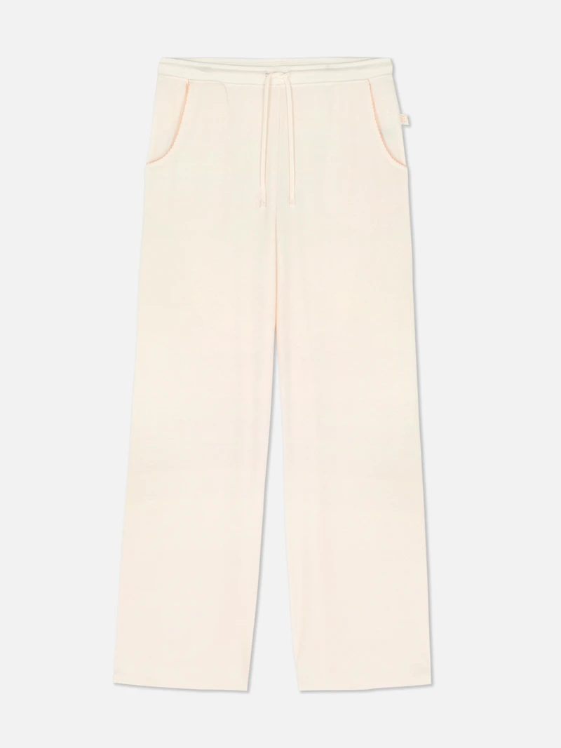 Wide Leg Pointelle Pajama Pants