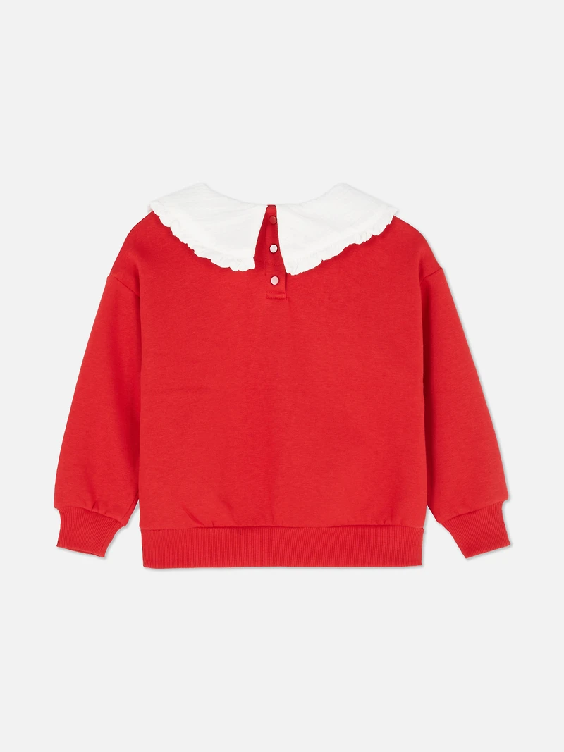 1.5-8yrs | Peter Pan Collar Graphic Sweatshirt