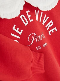 1.5-8yrs | Peter Pan Collar Graphic Sweatshirt