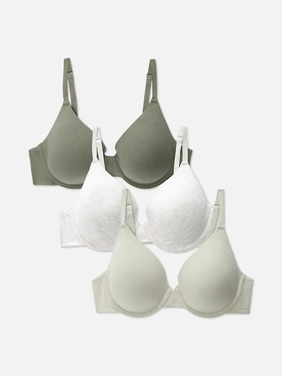 3pk Full Coverage Cotton Bras