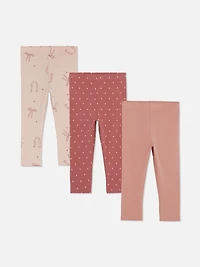 Baby Girls Pink 0-36mths | 3pk Leggings