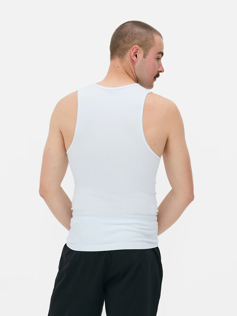 Men's White 2-Pack Seamless Textured Vests