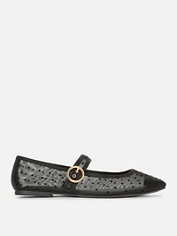 Mesh Polka Dot Mary Janes