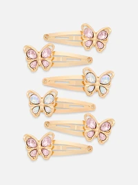 6pk Faux Gem Snap Hair Clips