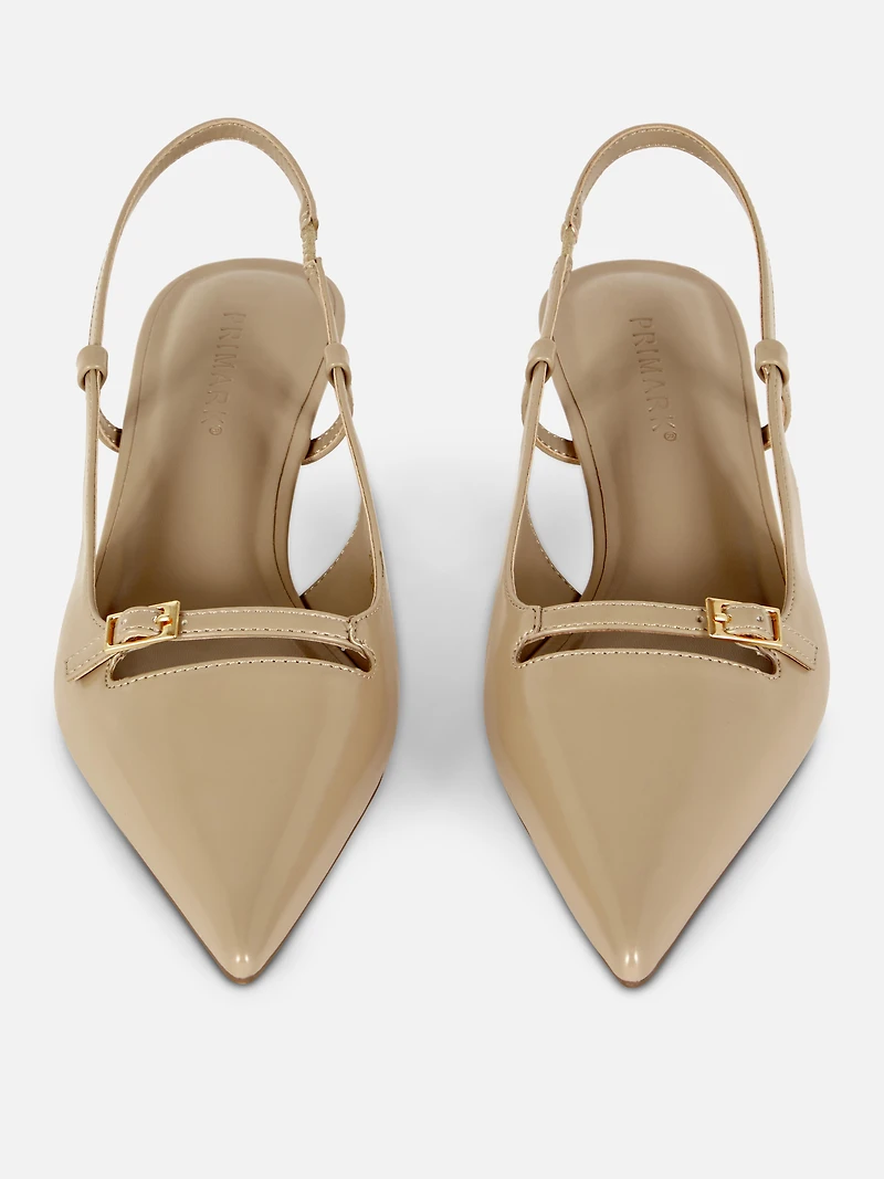 Buckle Slingback Kitten Heels