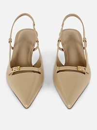 Buckle Slingback Kitten Heels