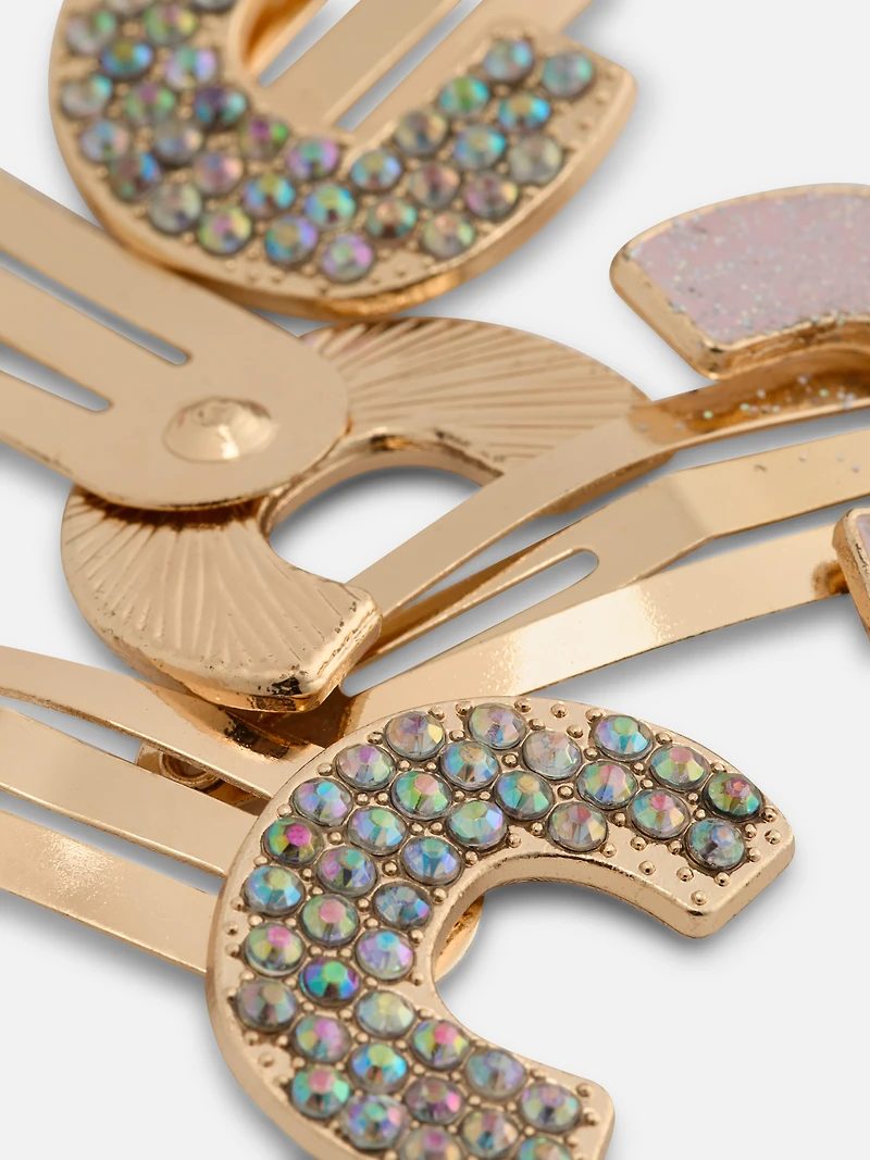 4-Pack Initial Snap Hair Clips