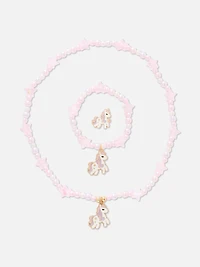 3-Piece Unicorn Beaded Jewelry Set