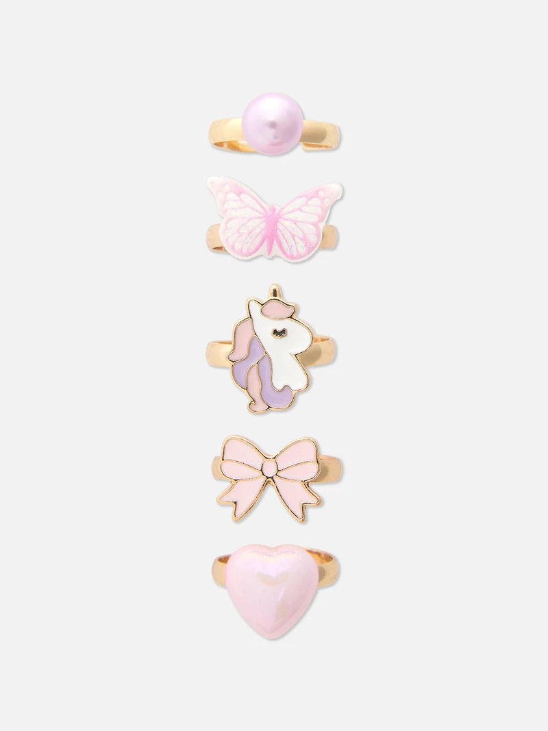 5-Pack Charm Rings