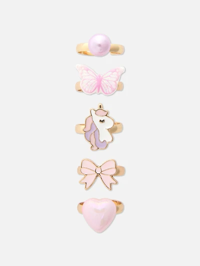 5-Pack Charm Rings