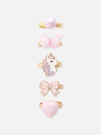 5-Pack Charm Rings