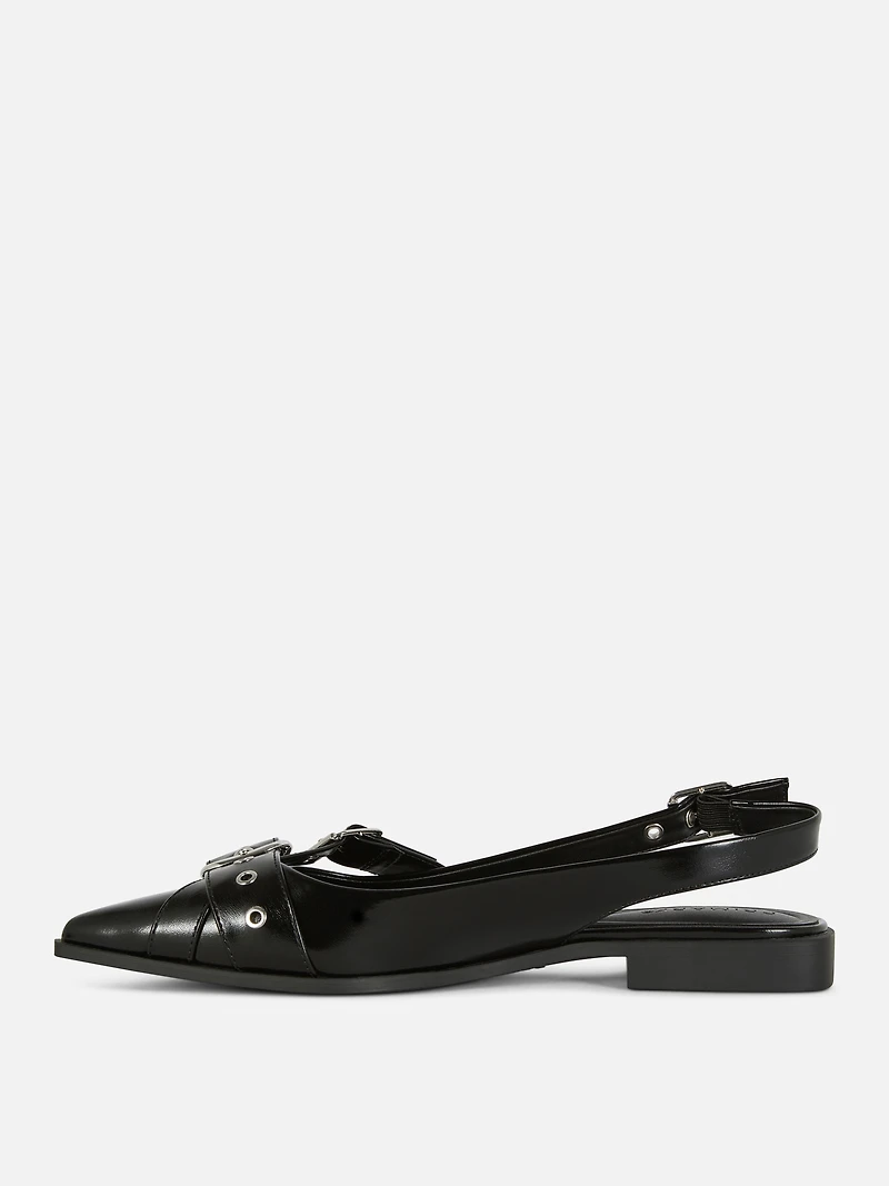 Pointed Eyelet Ballet Flats
