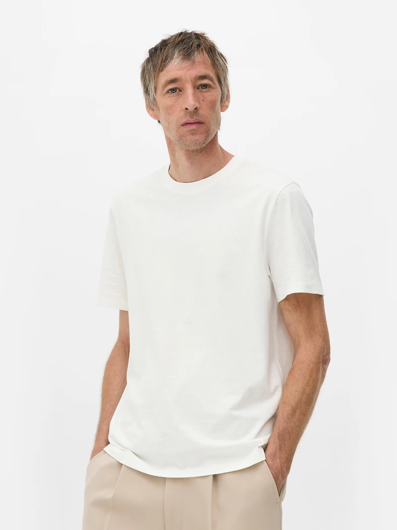 Men's Ivory Regular Fit T-Shirt