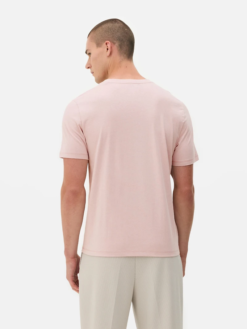 Men's Pink Regular Fit T-Shirt