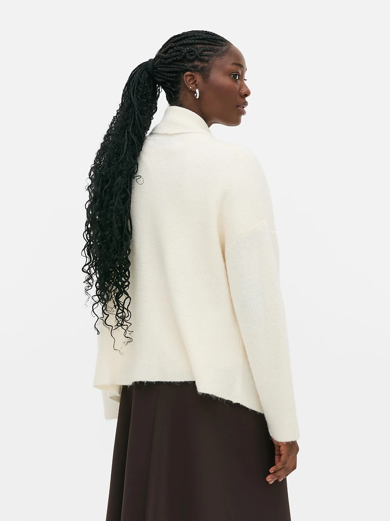 Brushed Open Shawl Cardigan