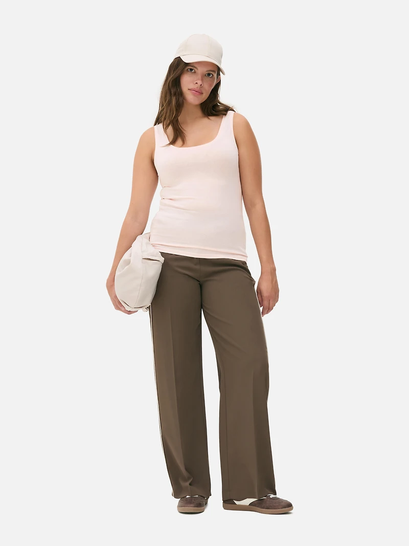 Women's Light Pink Scoop Neck Stretch Vest