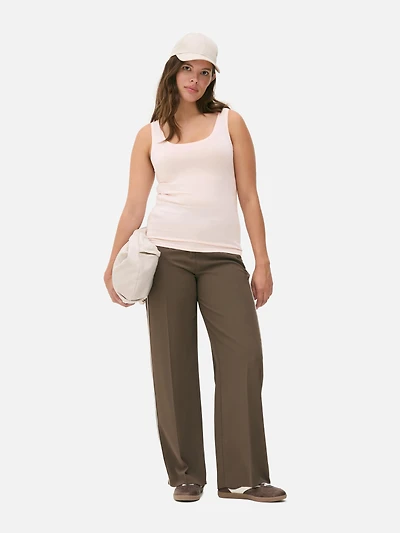 Women's Light Pink Scoop Neck Stretch Vest