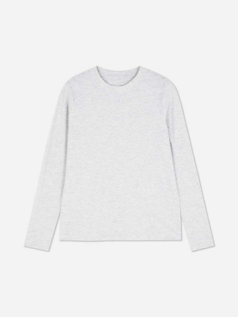 Women's Gray Heather Essential Cotton Crewneck Tee