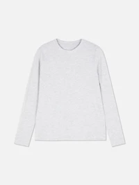 Women's Gray Heather Essential Cotton Crewneck Tee