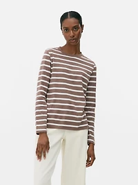 Striped Cotton Long Sleeve Top