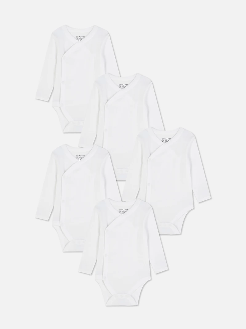 0-24mths | 5pk Long-Sleeve Wrap Onesies
