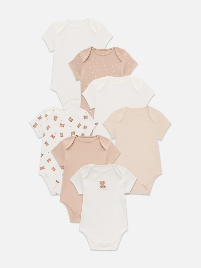 0-36mths | 7pk Short Sleeve Bodysuits