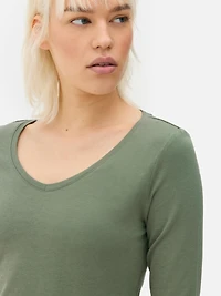 Long-Sleeve V-Neck Top