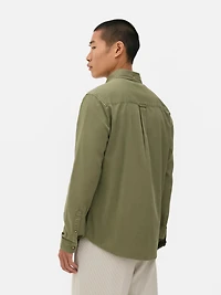 Men's Green Long Sleeve Twill Shirt