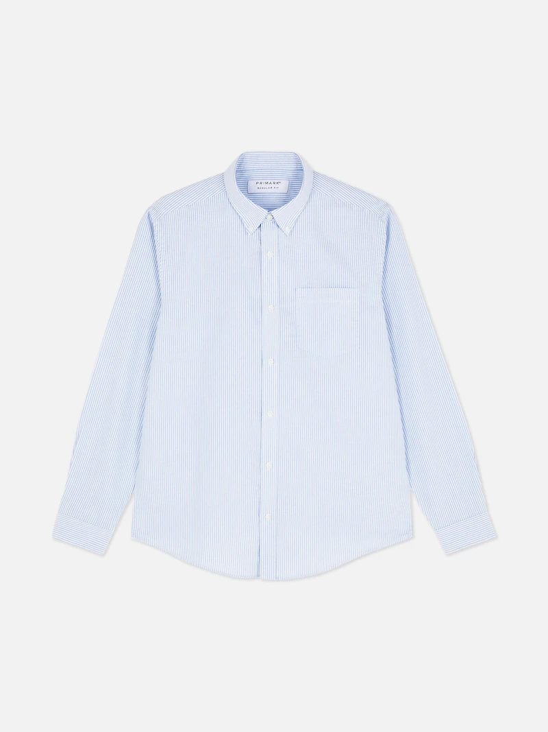 Long Sleeve Striped Oxford Shirt