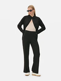 Textured Jersey Flared Leggings