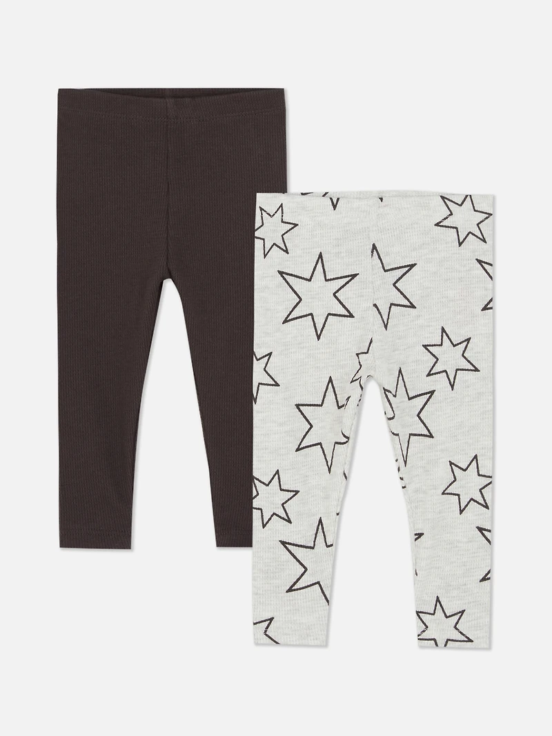 Baby Boys Charcoal 0-36mths | 2pk Textured Leggings