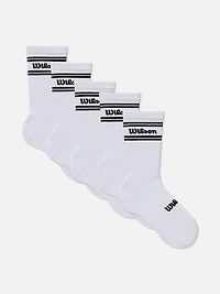 Men's White 5pk Wilson Ankle Socks