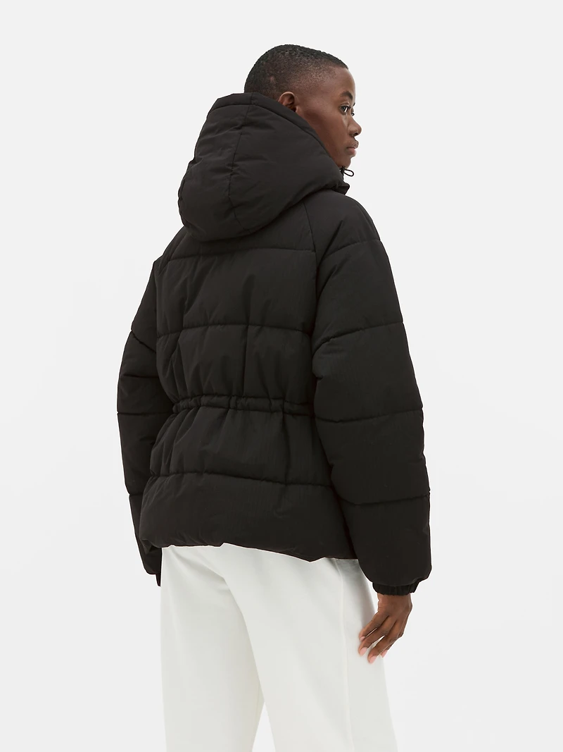 Padded Cinch Waist Jacket