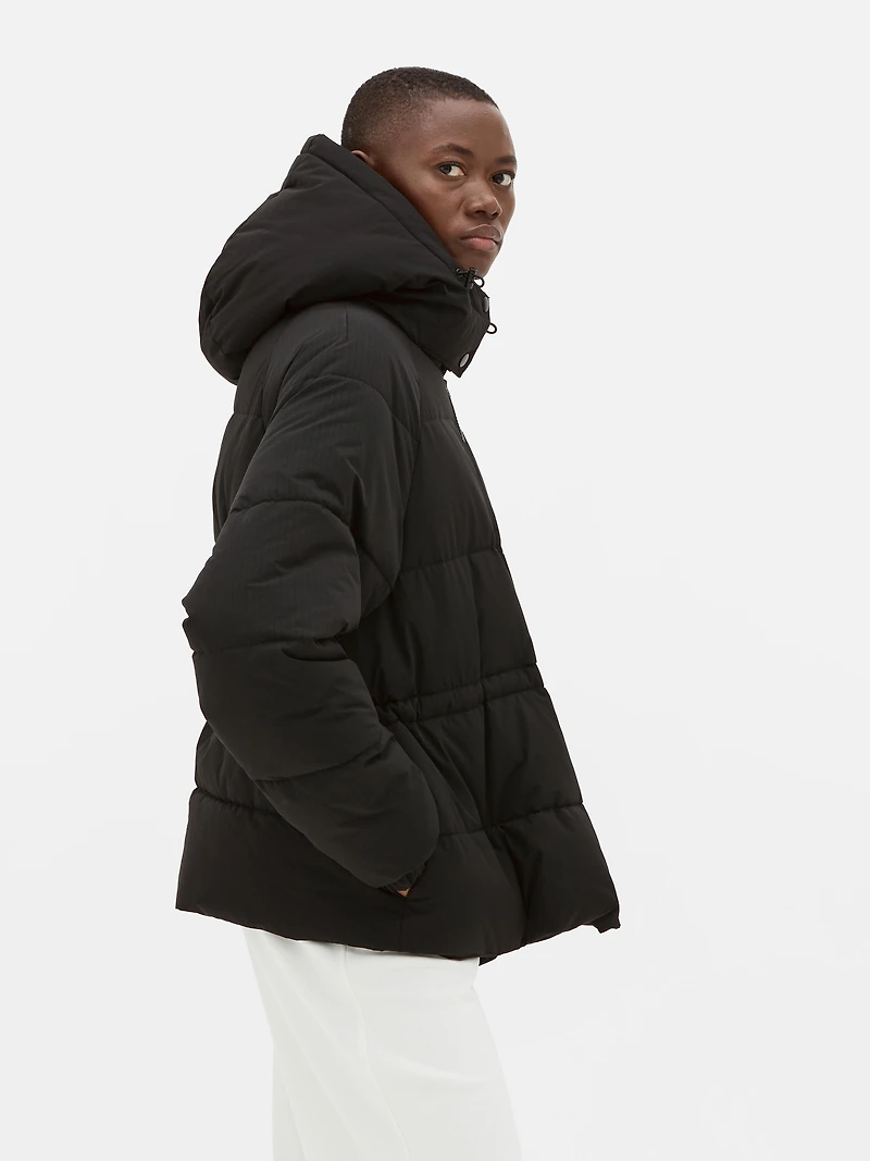 Padded Cinch Waist Jacket