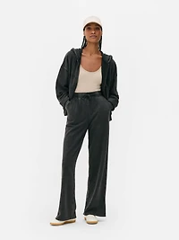 Acid Wash Zip Through Hoodie