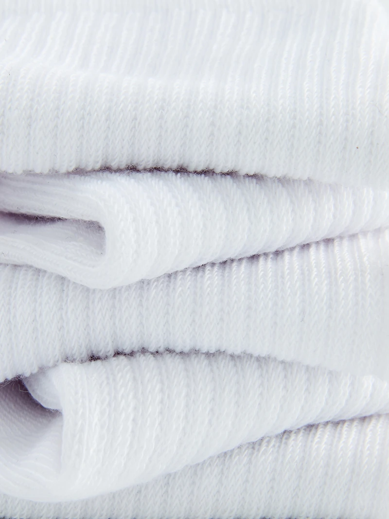 Men's White 5-Pack Ribbed Ankle Socks