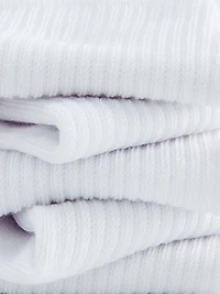 Men's White 5-Pack Ribbed Ankle Socks