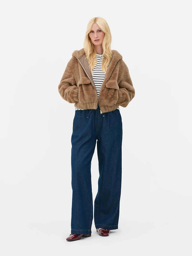 Faux Fur Hooded Jacket