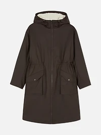 Women's Chocolate Longline Borg Lined Jacket