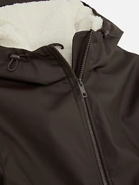 Women's Chocolate Longline Borg Lined Jacket
