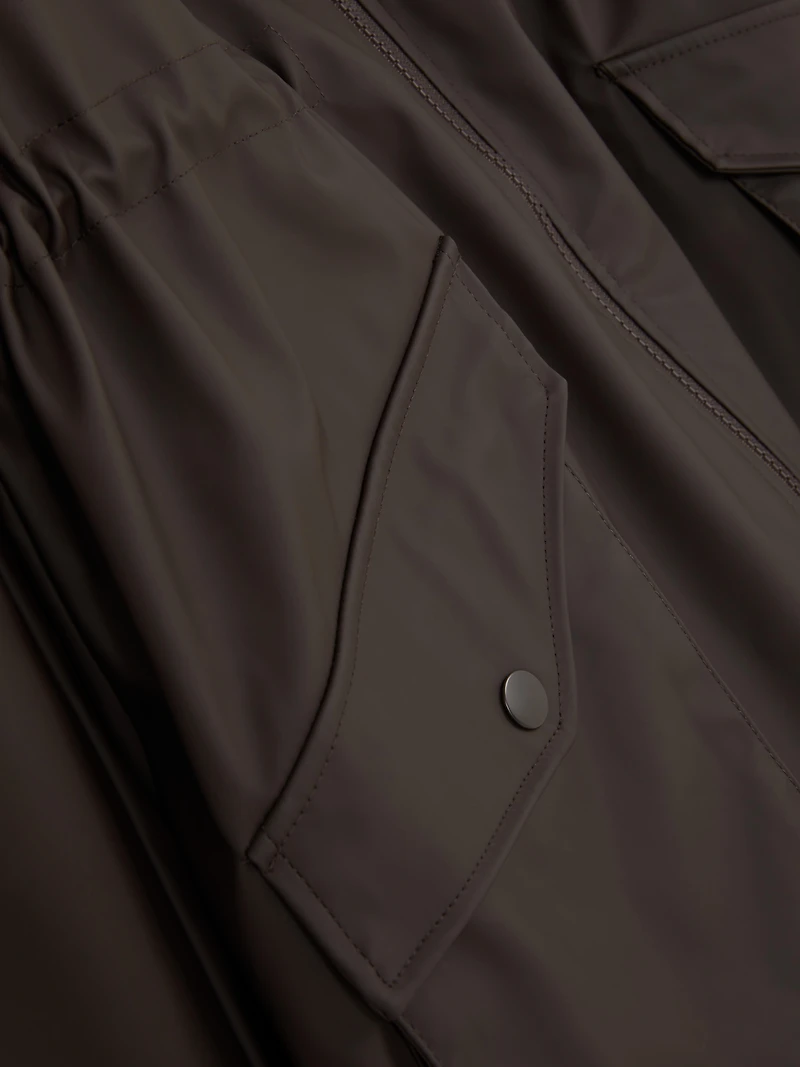 Women's Chocolate Longline Borg Lined Jacket