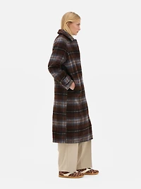 Plaid Pointed Collar Coat